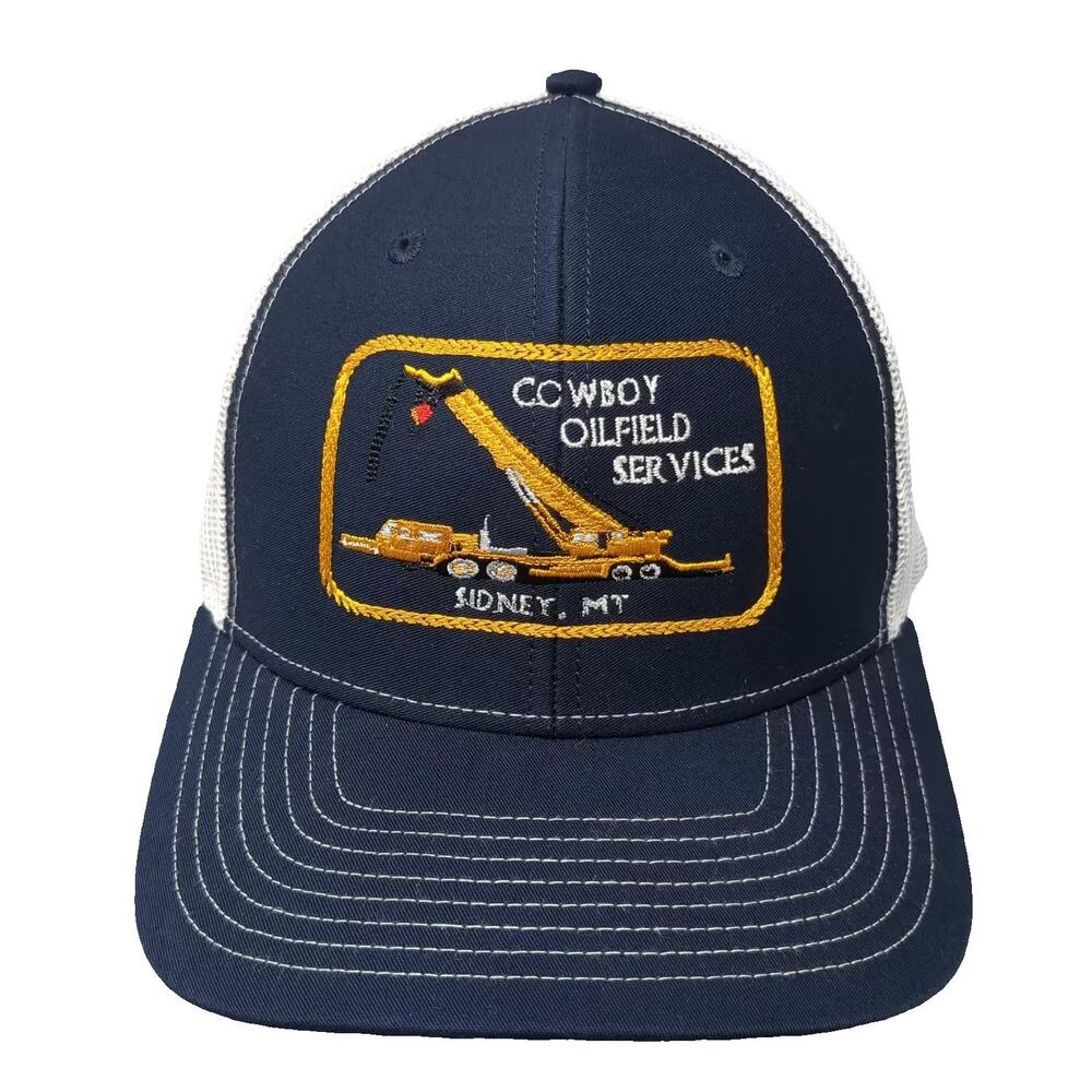 Richardson Trucker Hat Blue White Cowboy Oilfield Services Sidney MT OS Hat